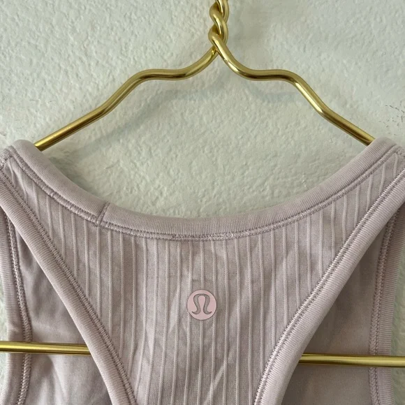 Lululemon Athletica Soft Pink cropped Ribbed Tank Top - Picture 3 of 4